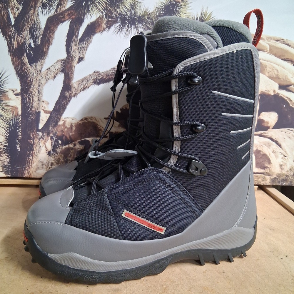 Salomon Mens Snowboard Boots Black Grey Orange Memory Fit Size 8